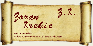 Zoran Krekić vizit kartica